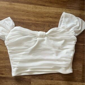 Elegant White Puff Sleeve Top